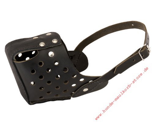 Large breeds leather muzzle for agiation