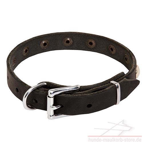 leather collar for small dogs c112