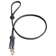 Exklusiv Luxus Hundeleine Leder Rund 60-180 cm, Schwarz Exklusiv Luxus Hundeleine Leder Rund 60-180 cm, Schwarz